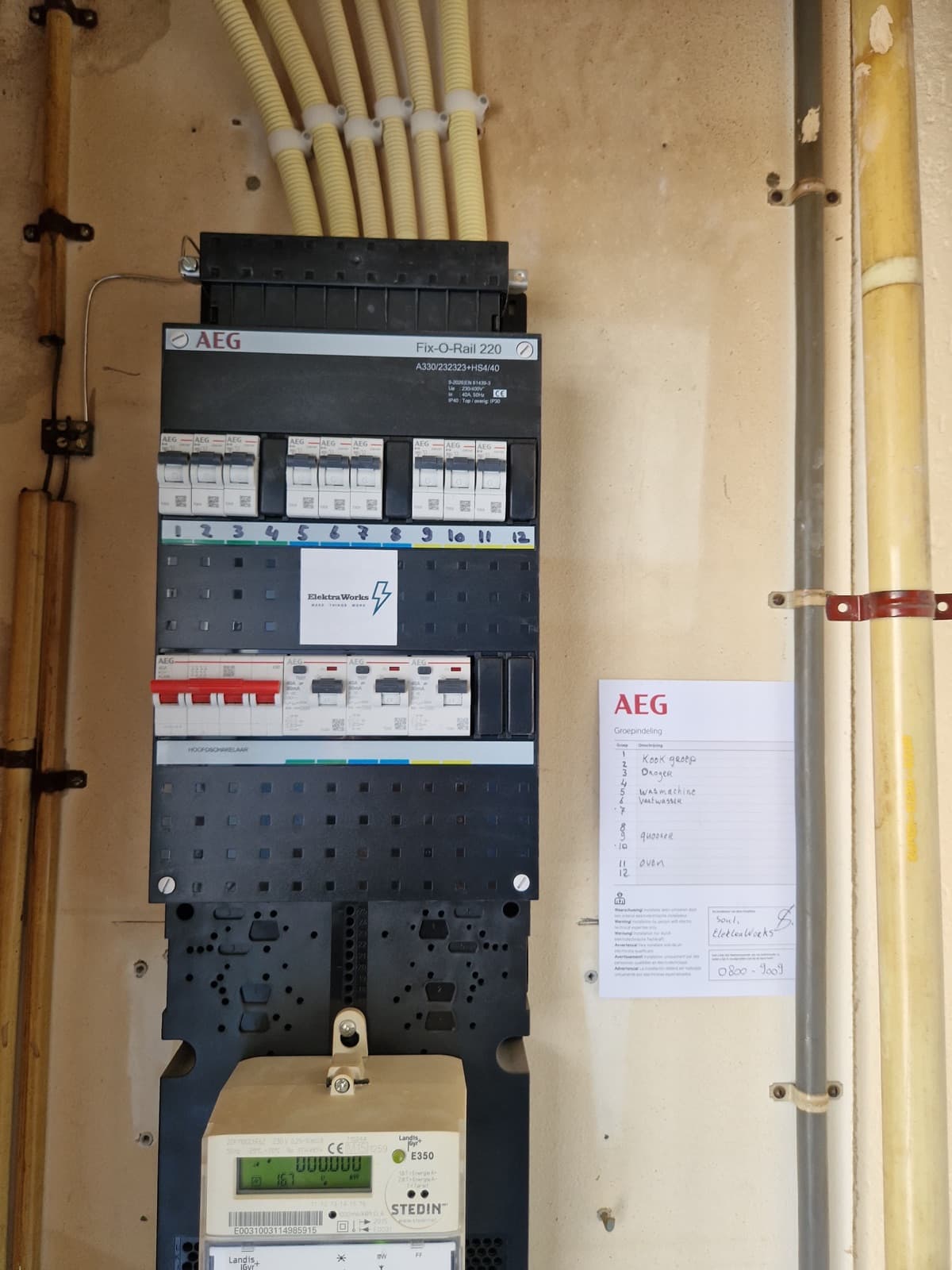 Nieuwe groepenkast geplaatst door ElektraWorks in een woning in Rotterdam